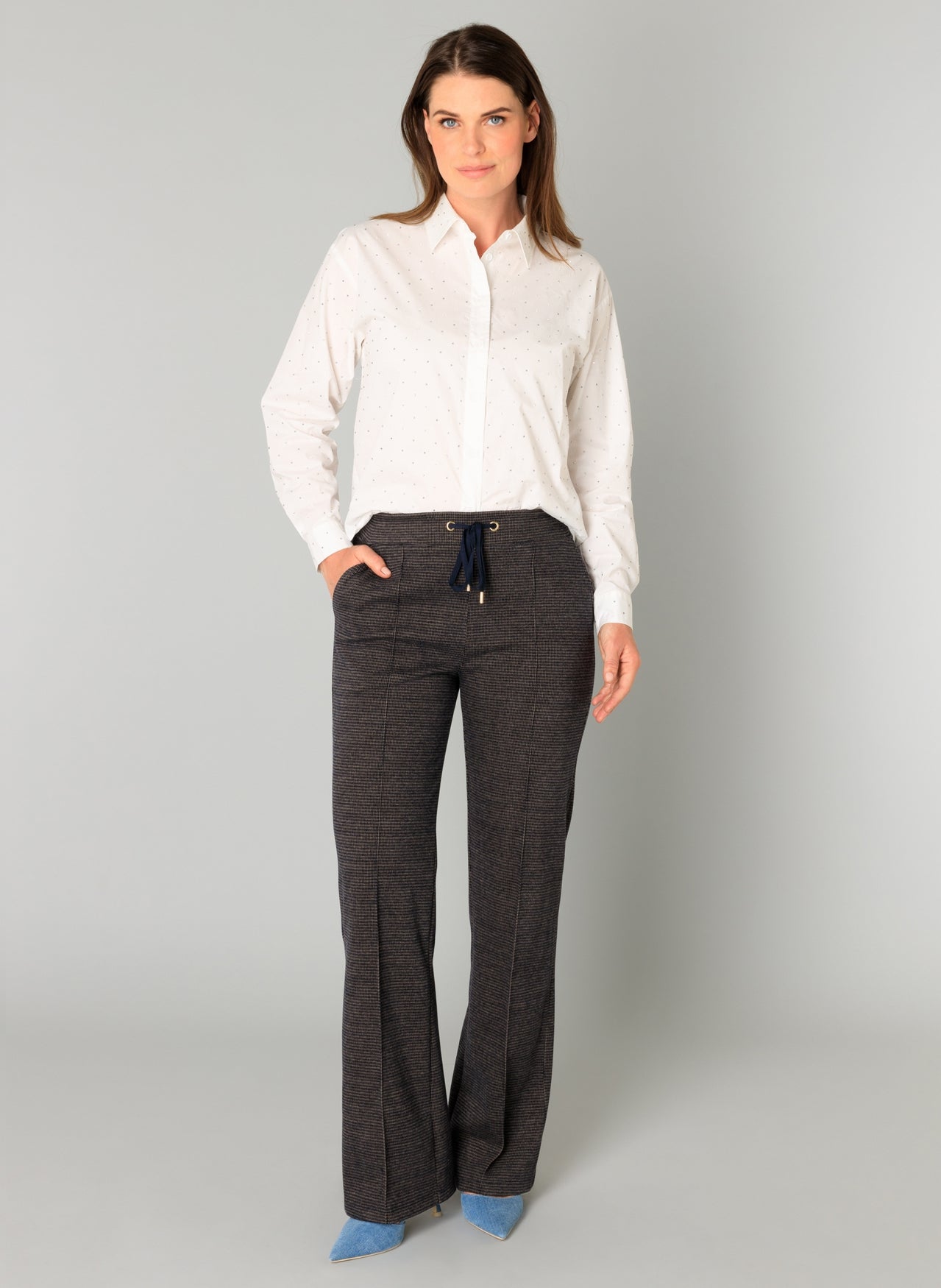 Yest Brown/Navy Printed Trousers