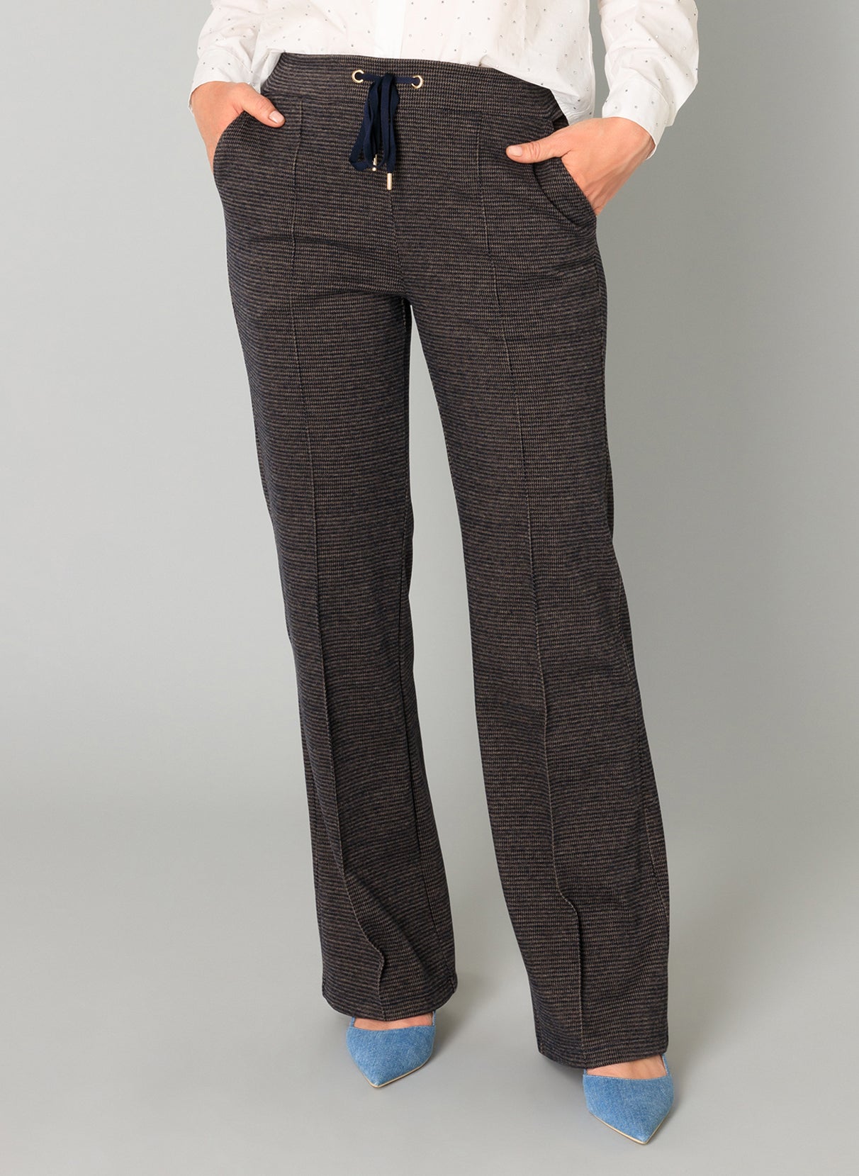 Yest Brown/Navy Printed Trousers