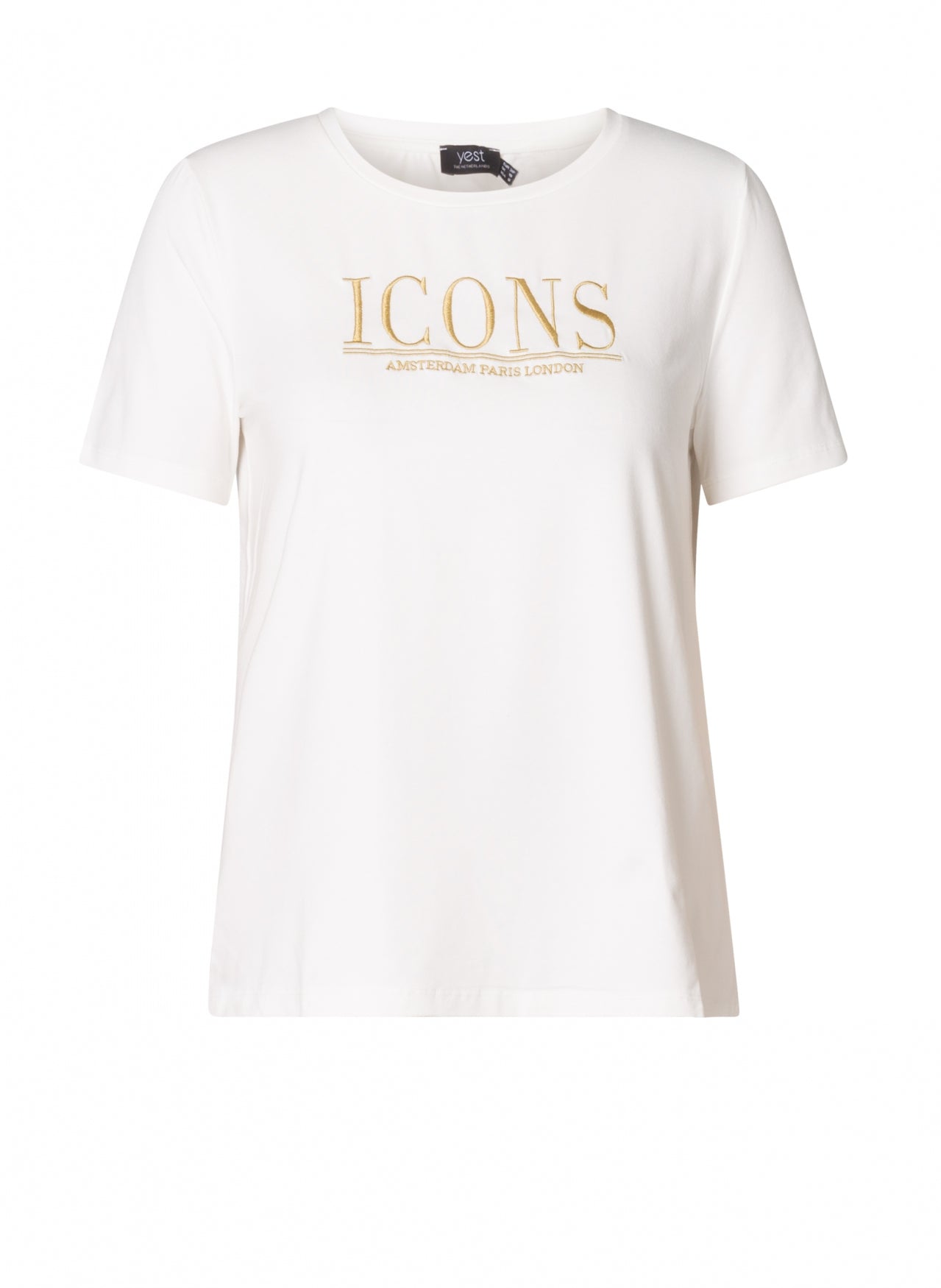 Yest White/Gold Slogan Tee