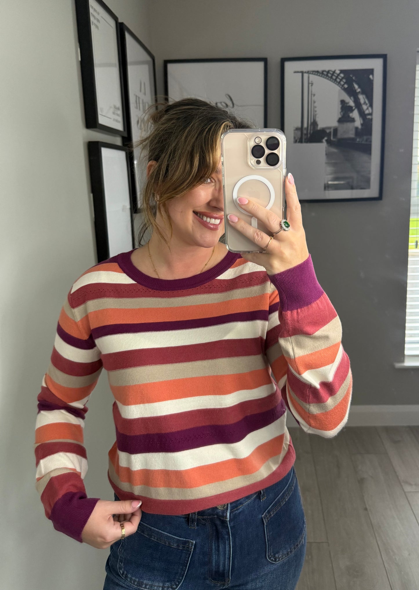 Plum Multi Stripe Jumper