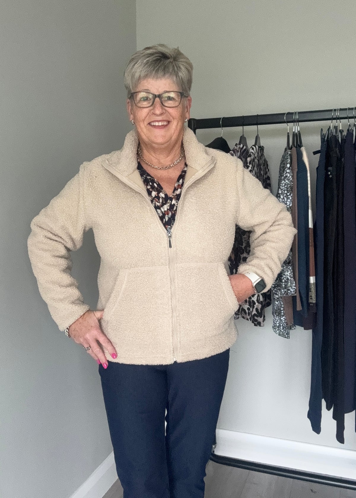 Claudia C Beige Teddy Fleece
