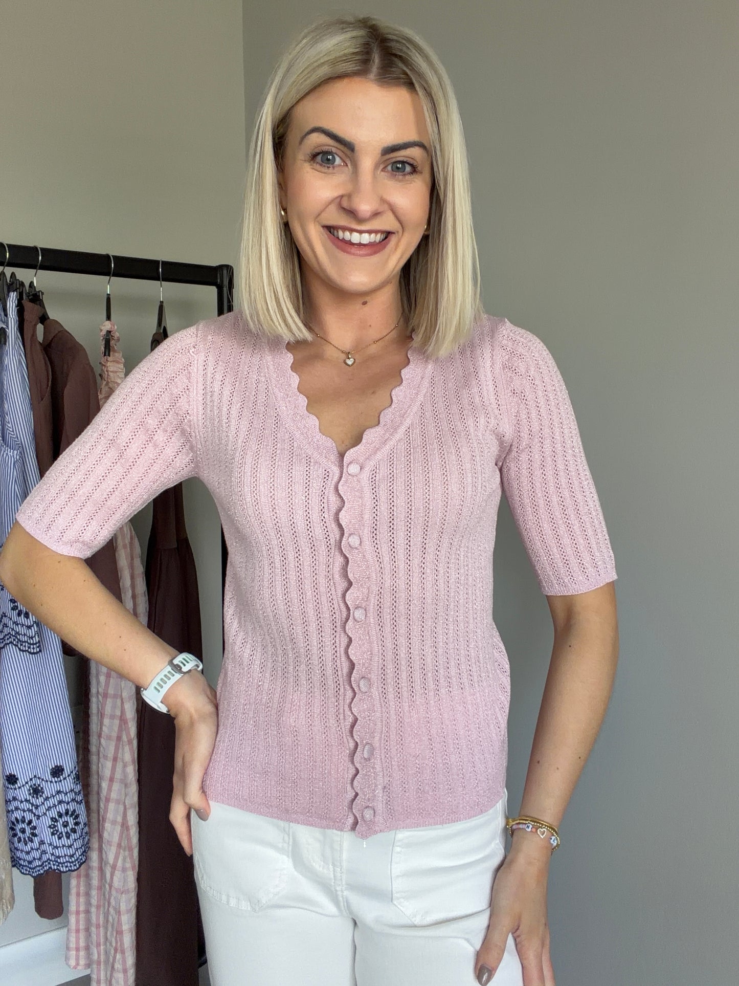 B.Young BYmobbe Parfait Pink Cardigan