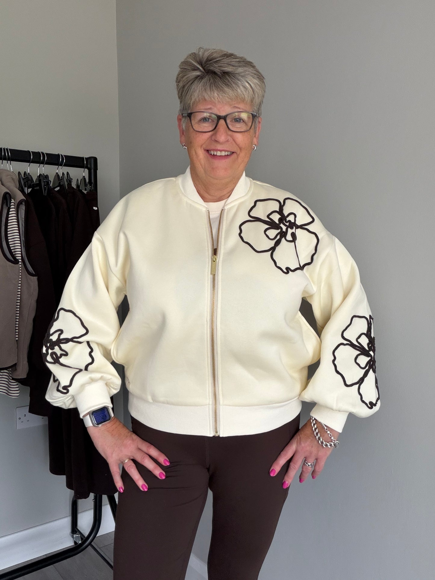 Relax & Renew Ruby Cream Bomber Jacket
