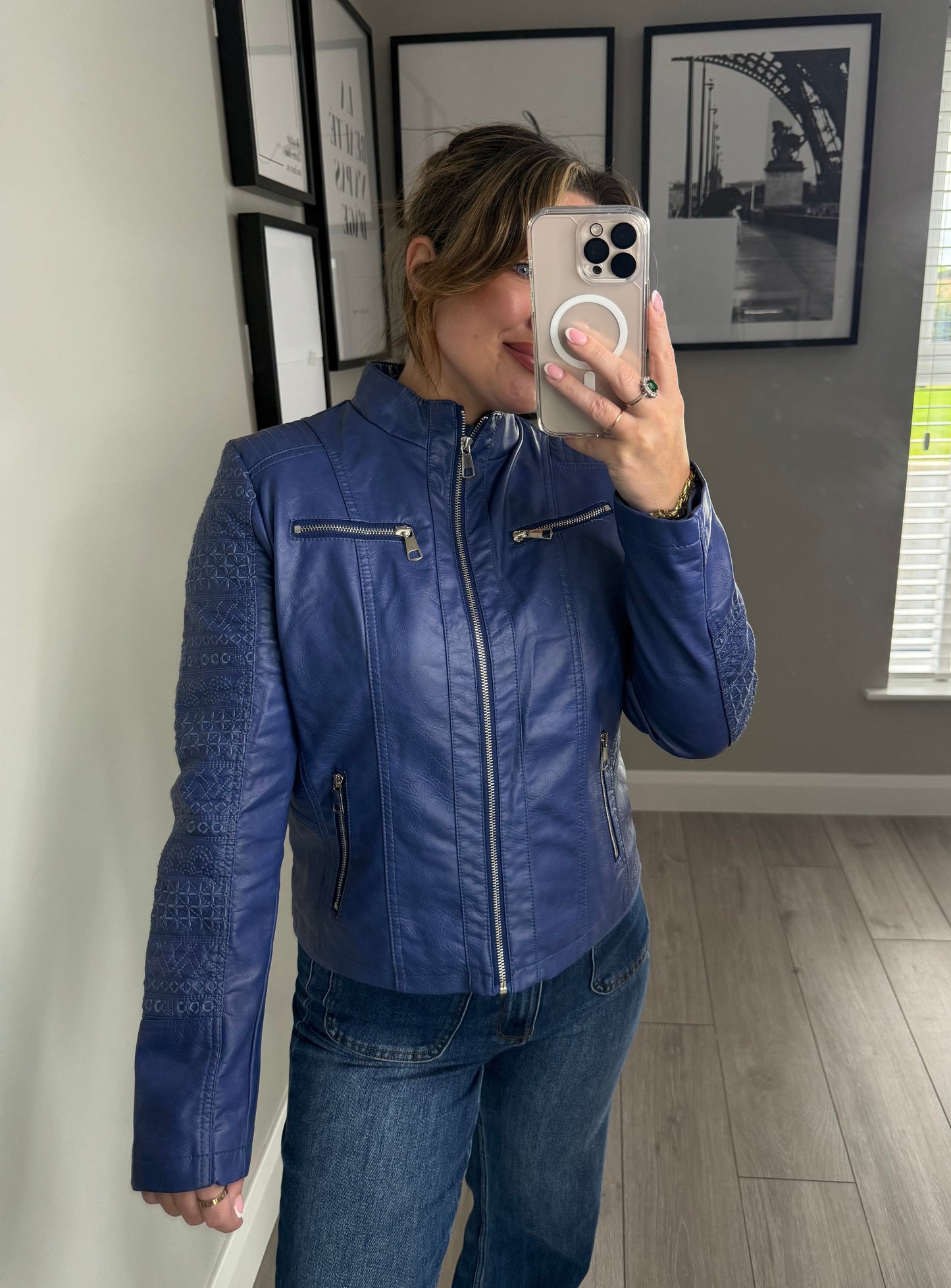 Blue Leather Jacket