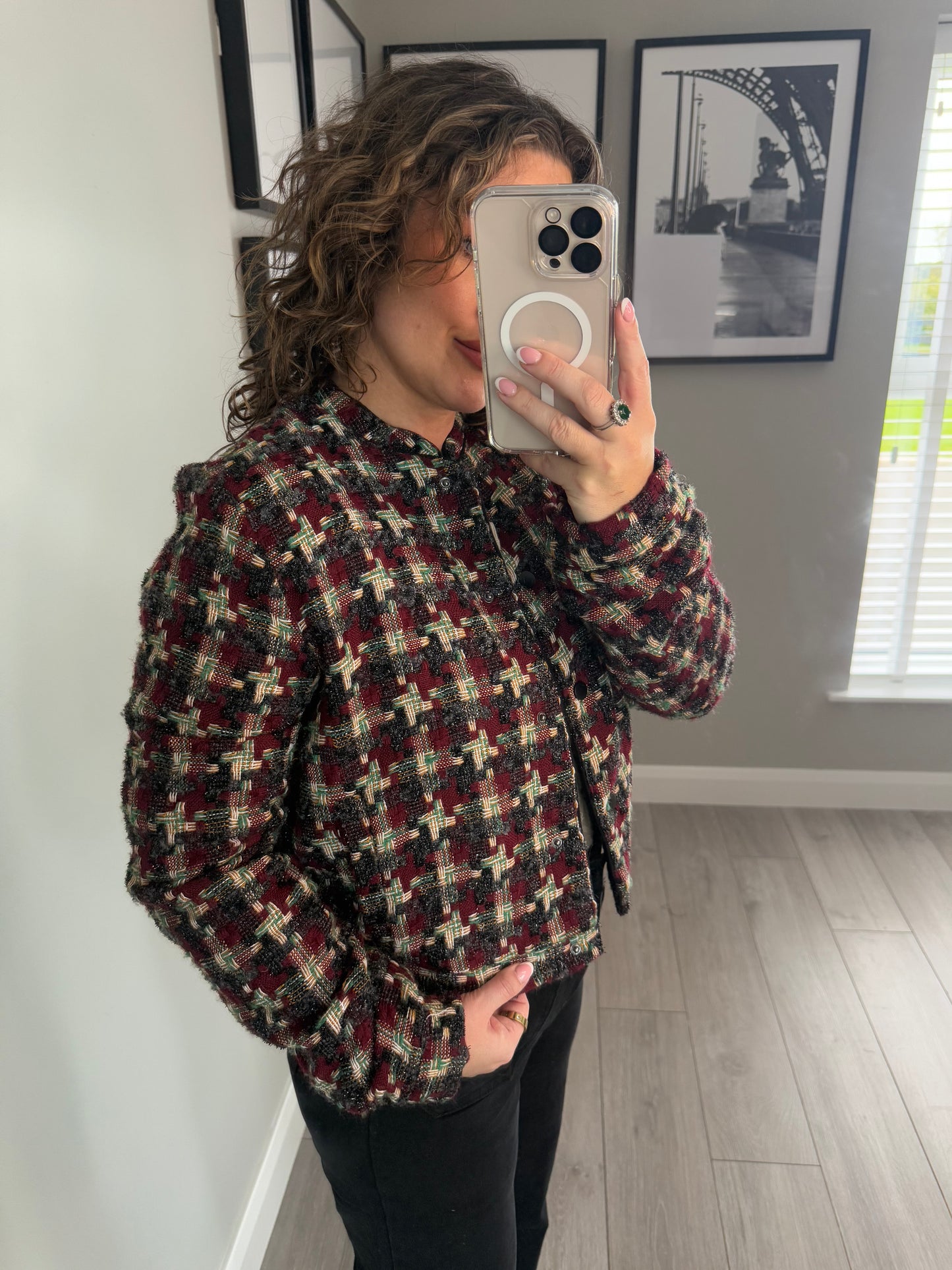 Yest Wine/Black/Green Tweed Jacket