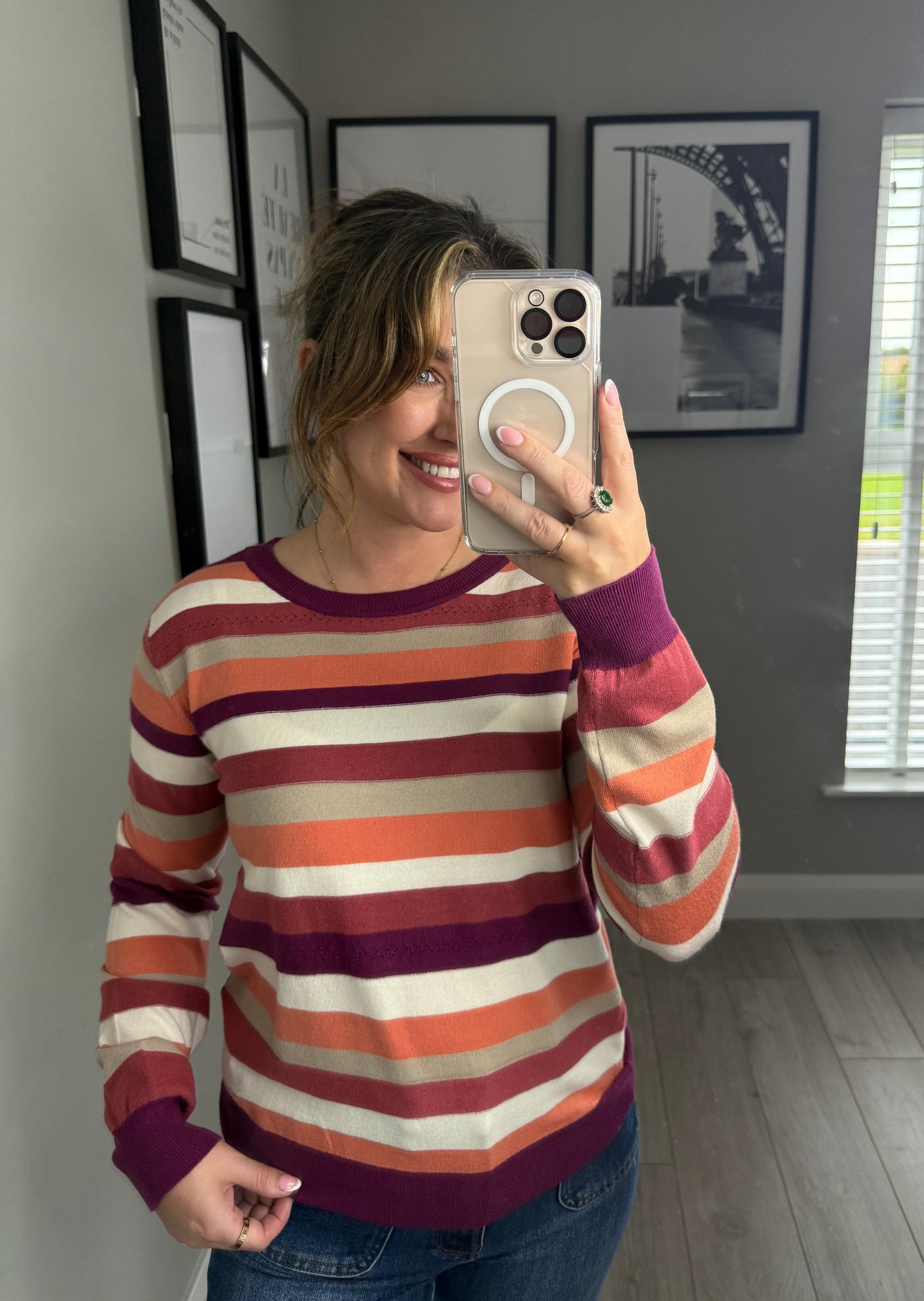 Plum Multi Stripe Jumper