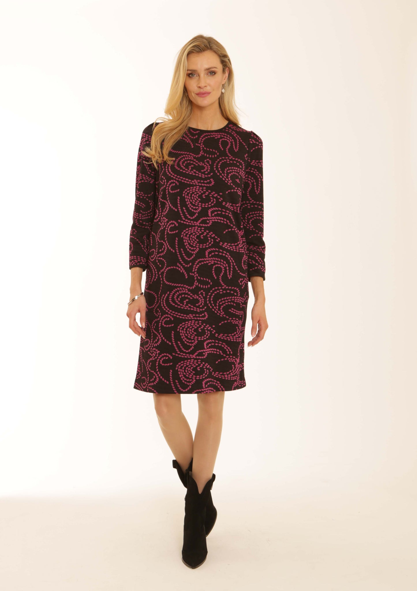 Pomodoro Pink Tile Ponte Dress