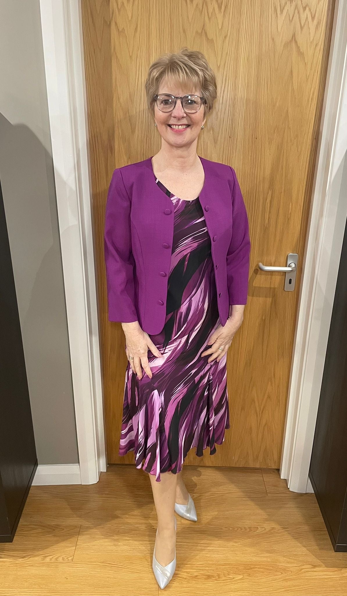 Glitz Plum Print Two Piece