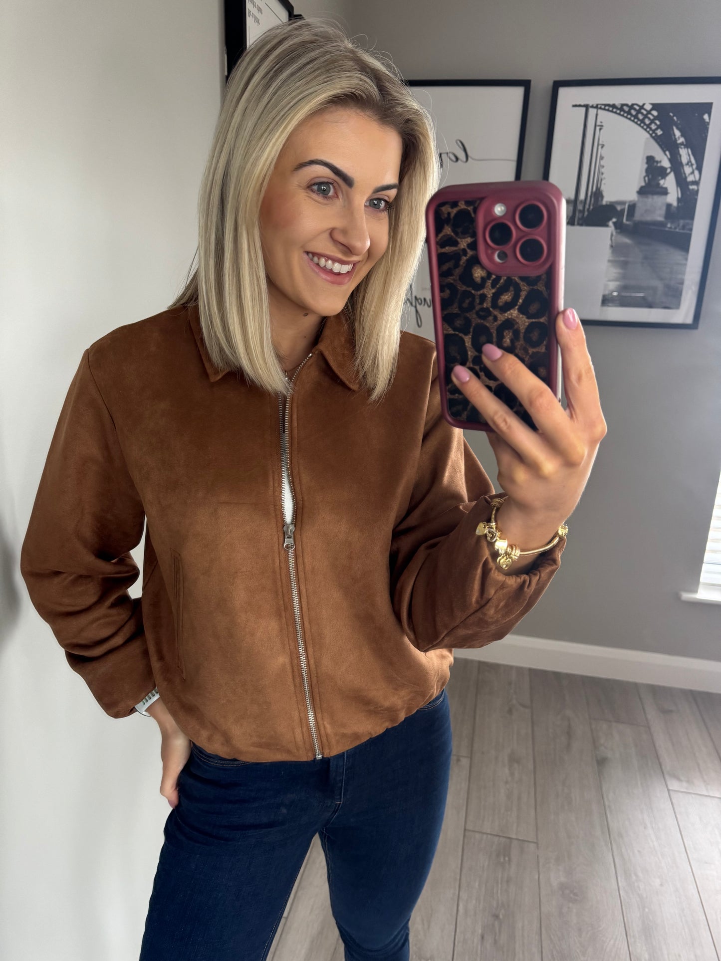 Freequent Tan Suede Jacket