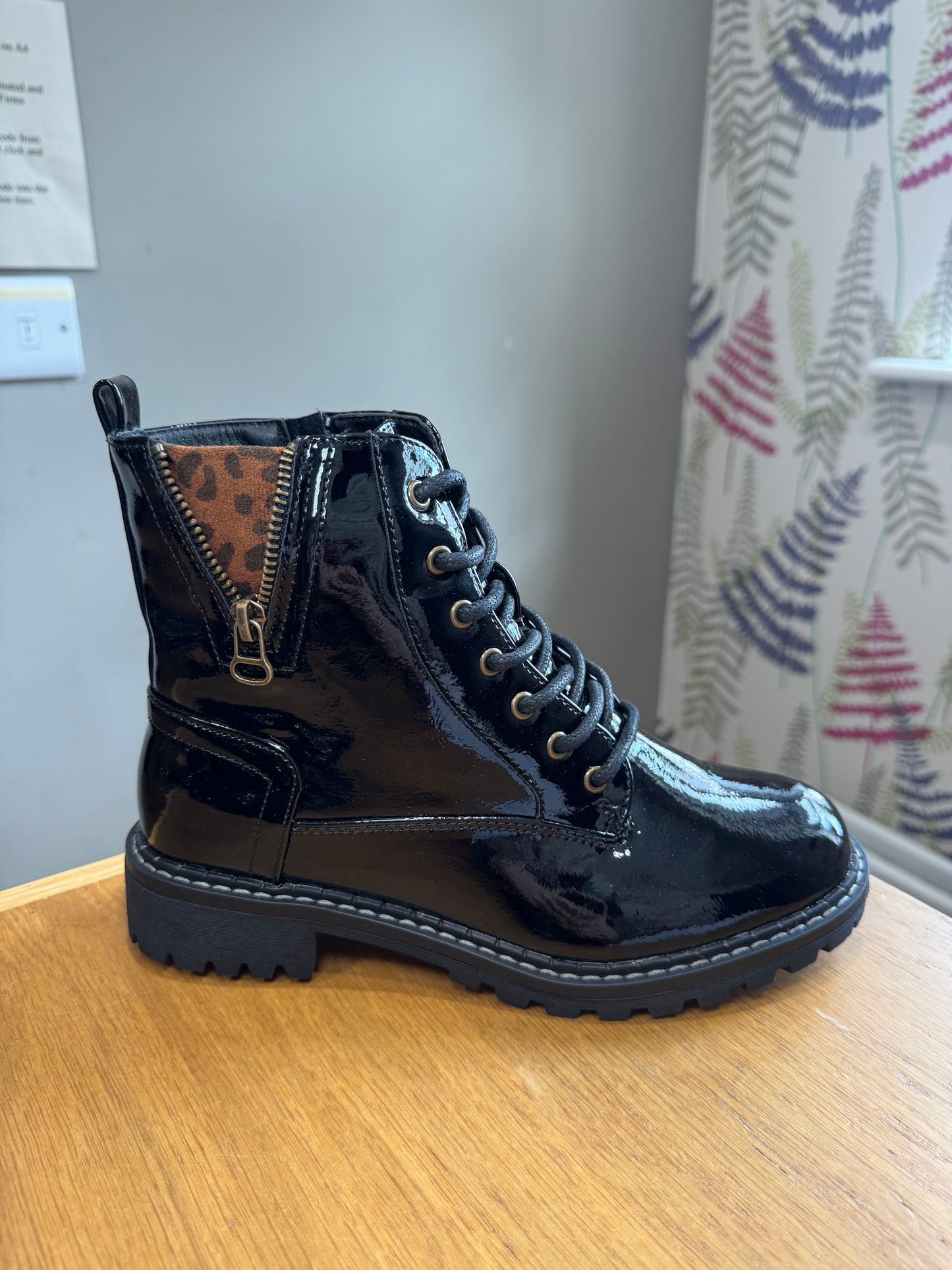 Lunar Nevada Black/Leopard Patent Boot