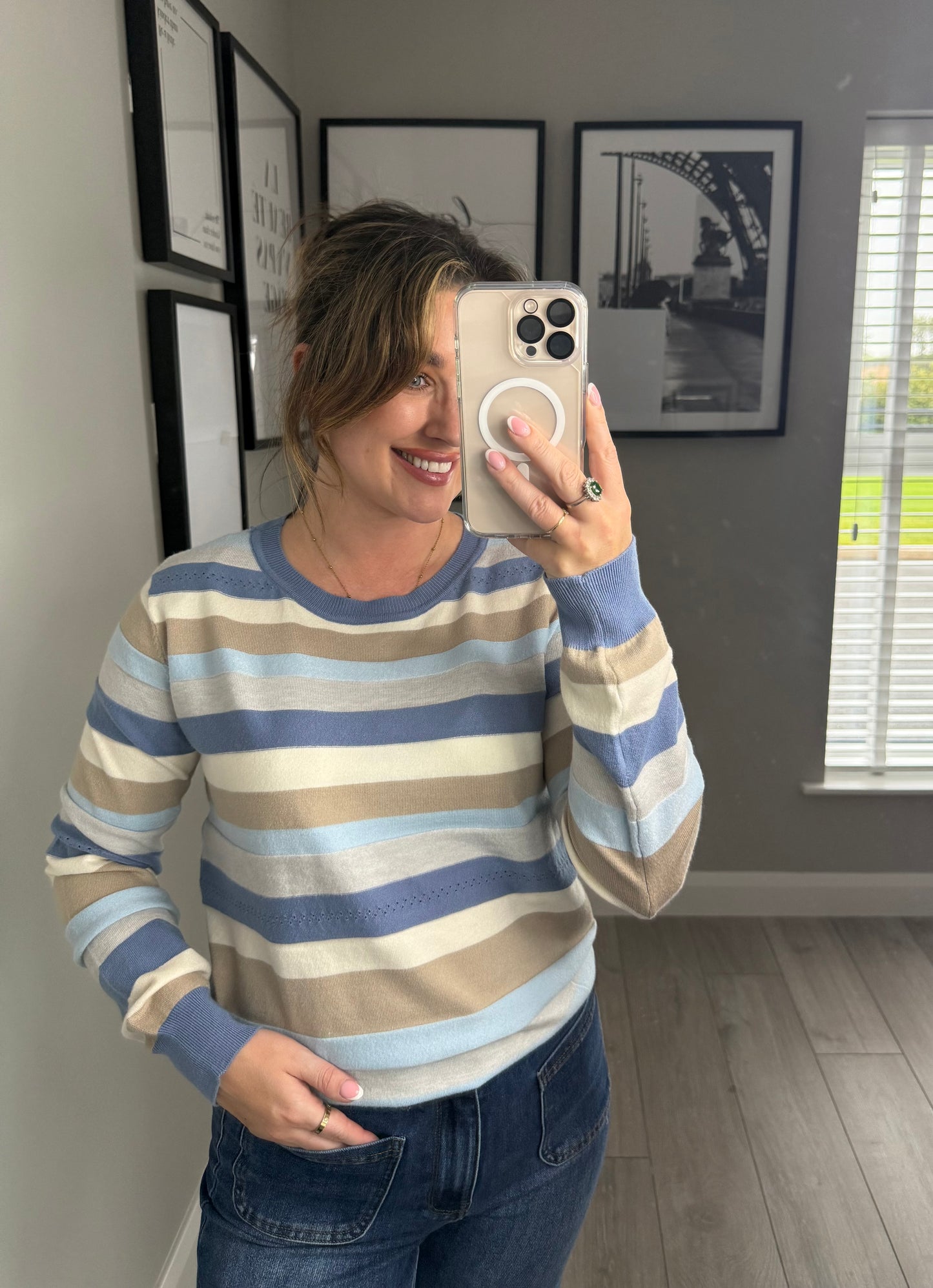 Blue Multi Stripe Jumper