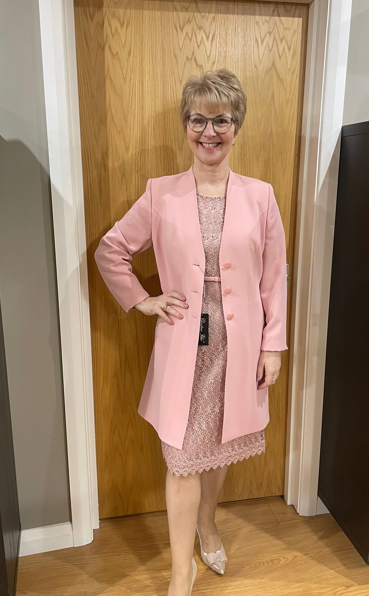 Christina Felix Blush Lace Dress