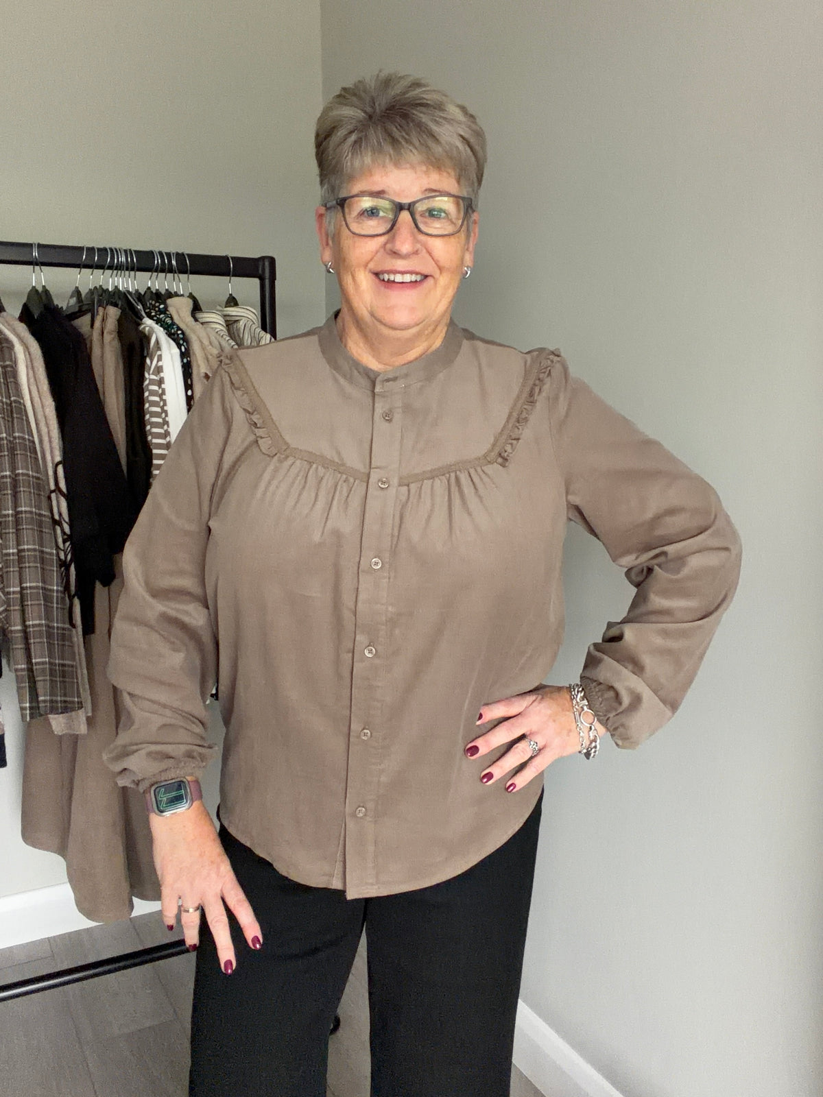 Kaffe KAfanny Desert Taupe Cord Blouse