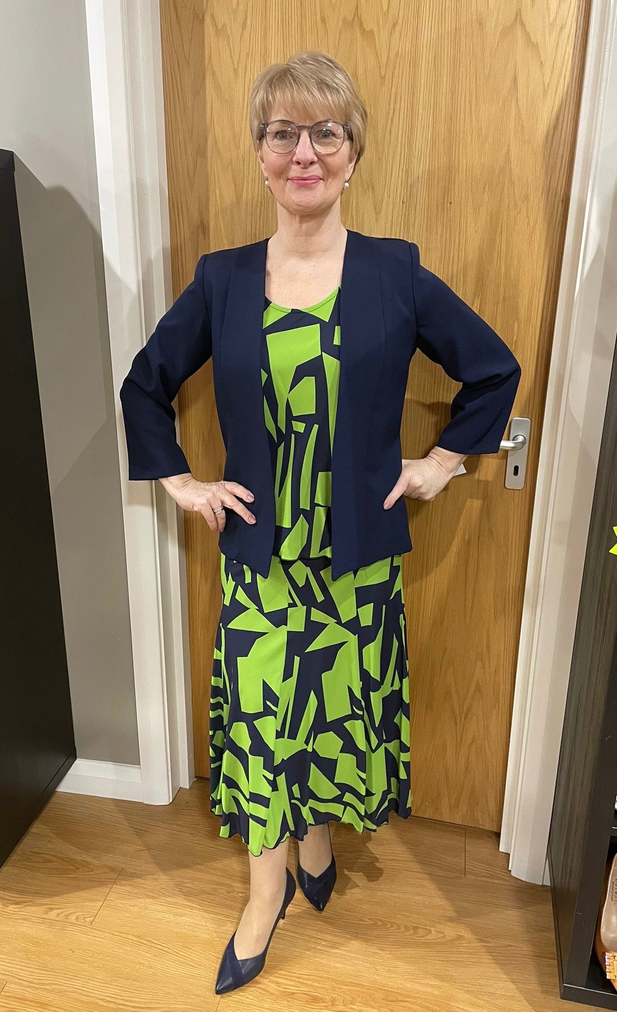 Glitz Lime/Navy Three Piece