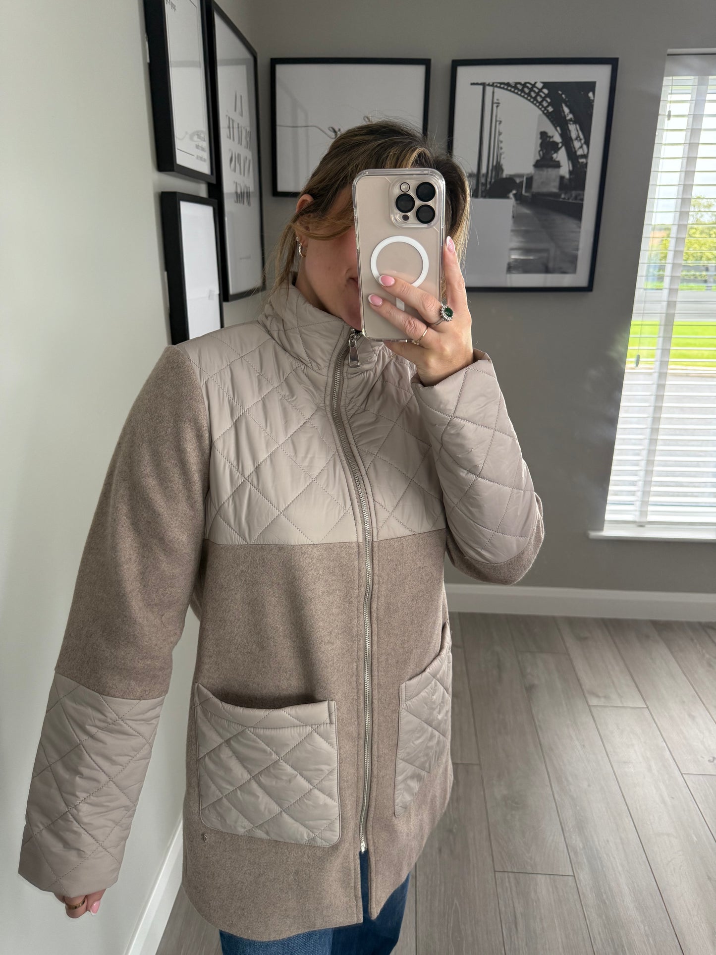 Stone/Taupe Quilt Coat