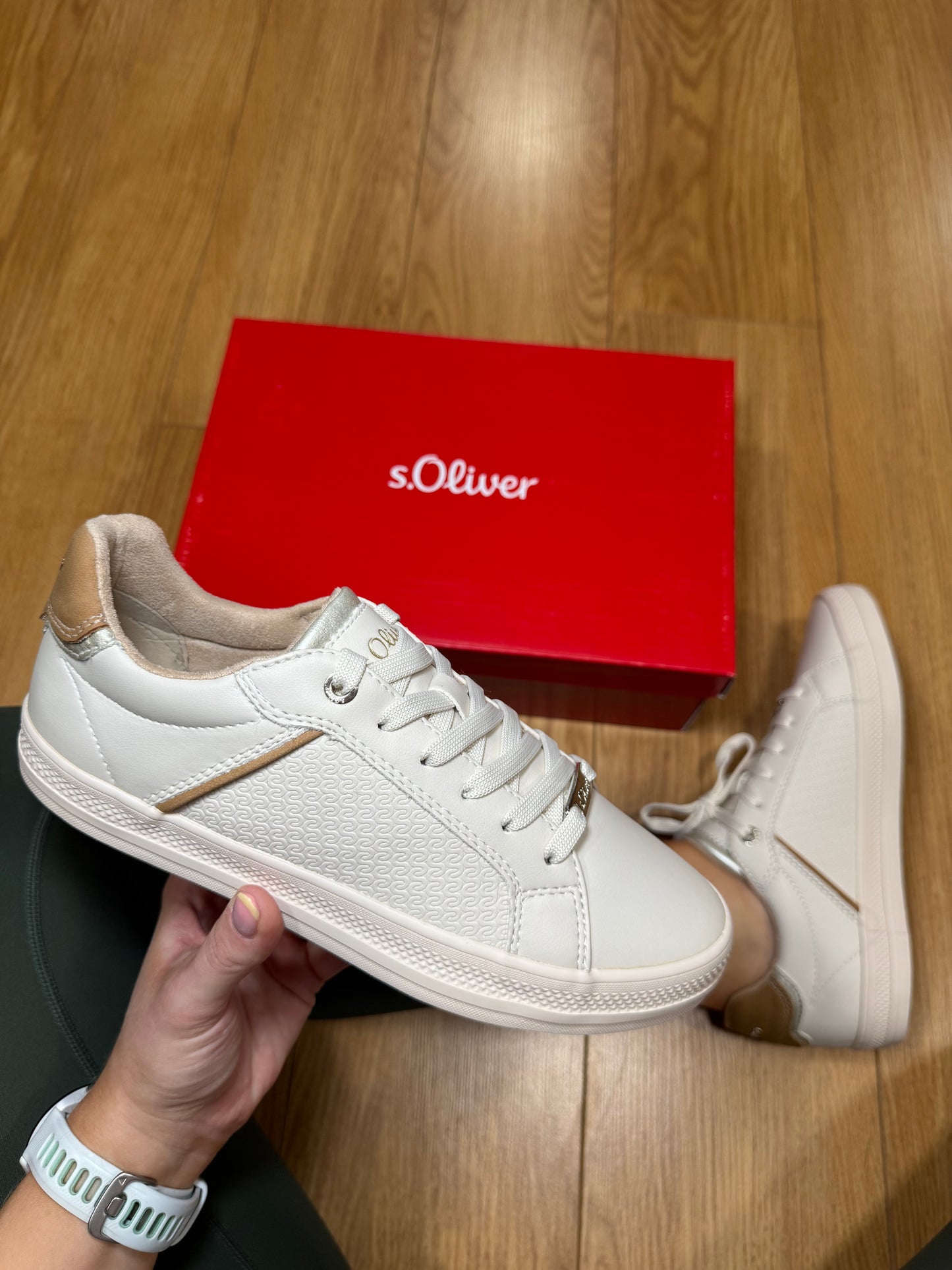 S.Oliver Cream Lace Up Trainer