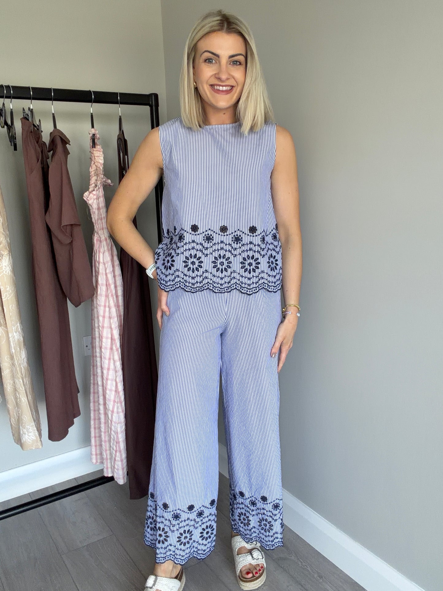 B.Young BYinzi Denim Embroidered Top