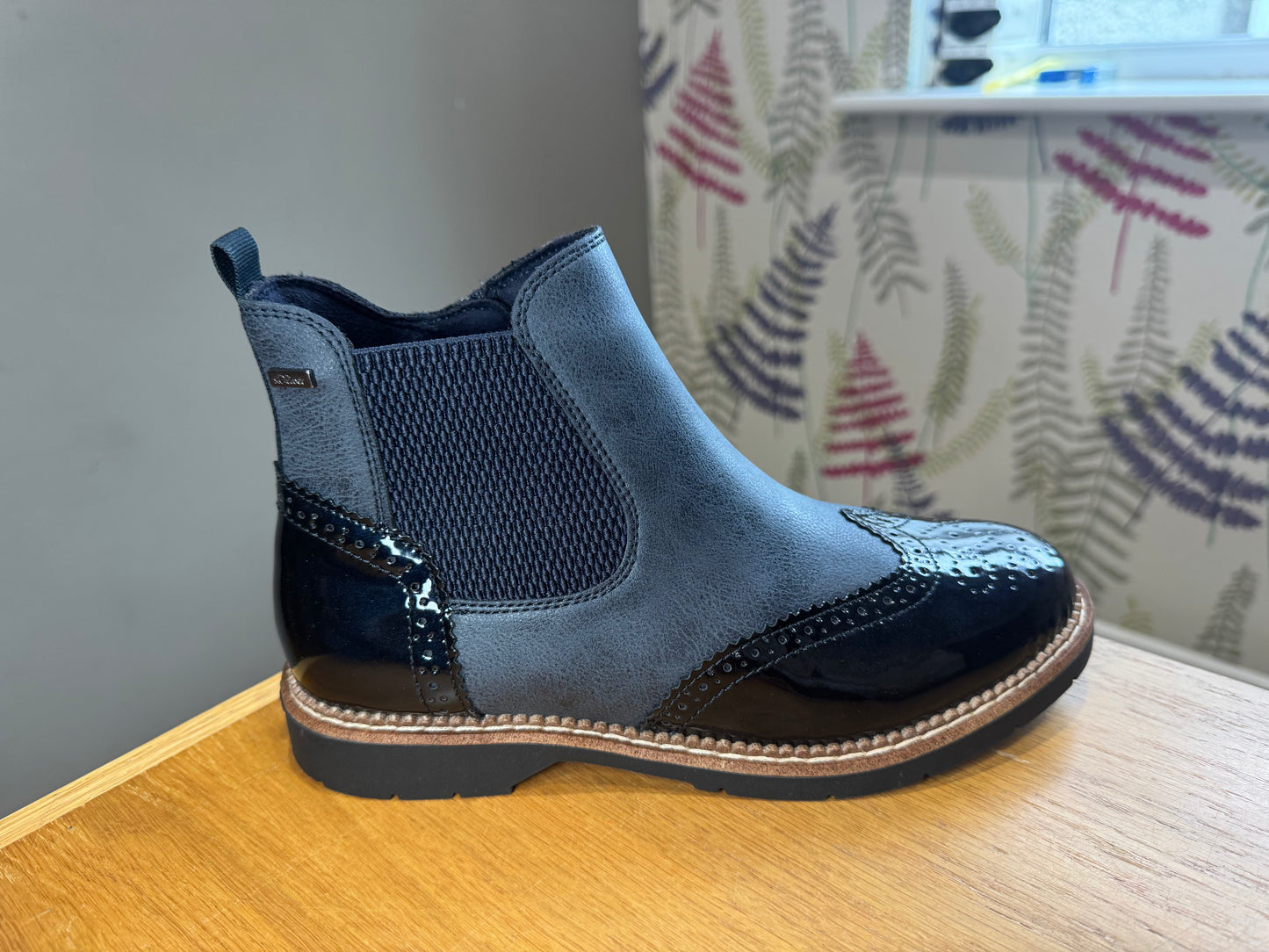S. Oliver Navy Brogue Boot