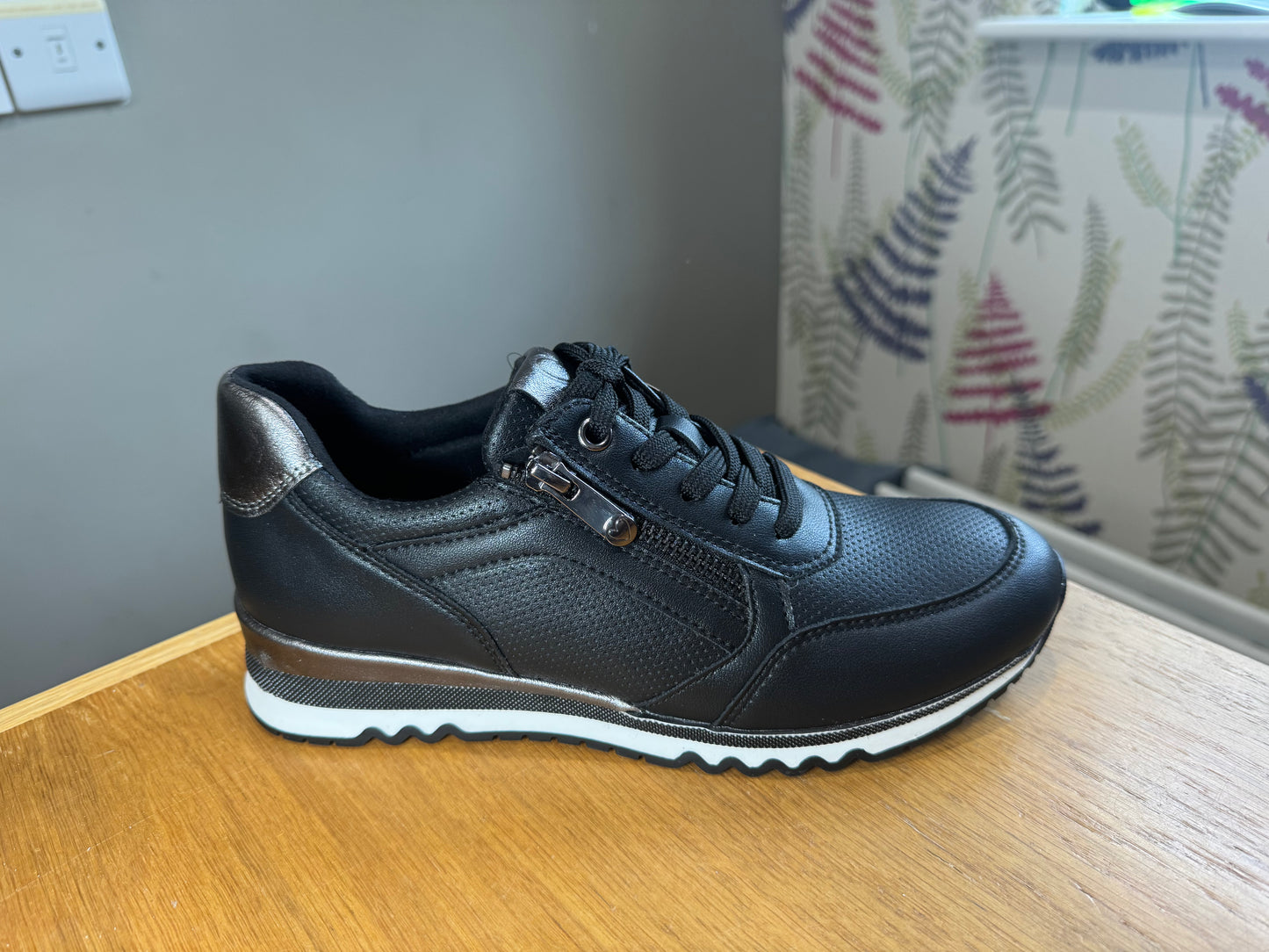 Marco Tozzi Black Zip Trainer