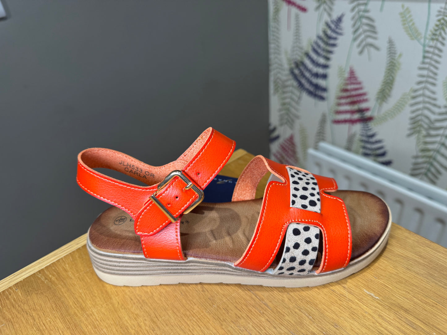 Lunar Carla Orange Leopard Sandal