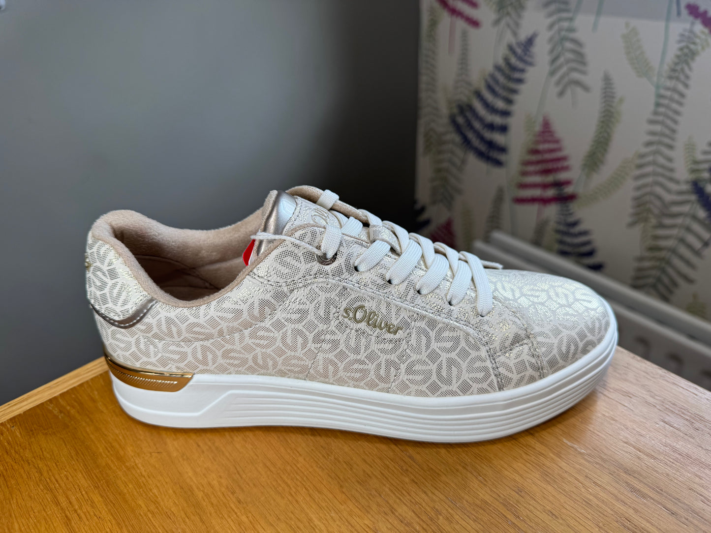 S. Oliver Champagne Print Trainer