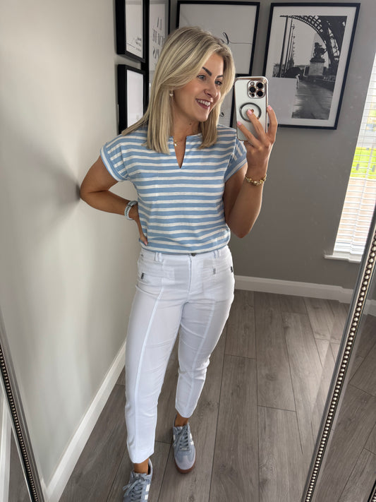 Pinns White Stripe 7/8 Trouser