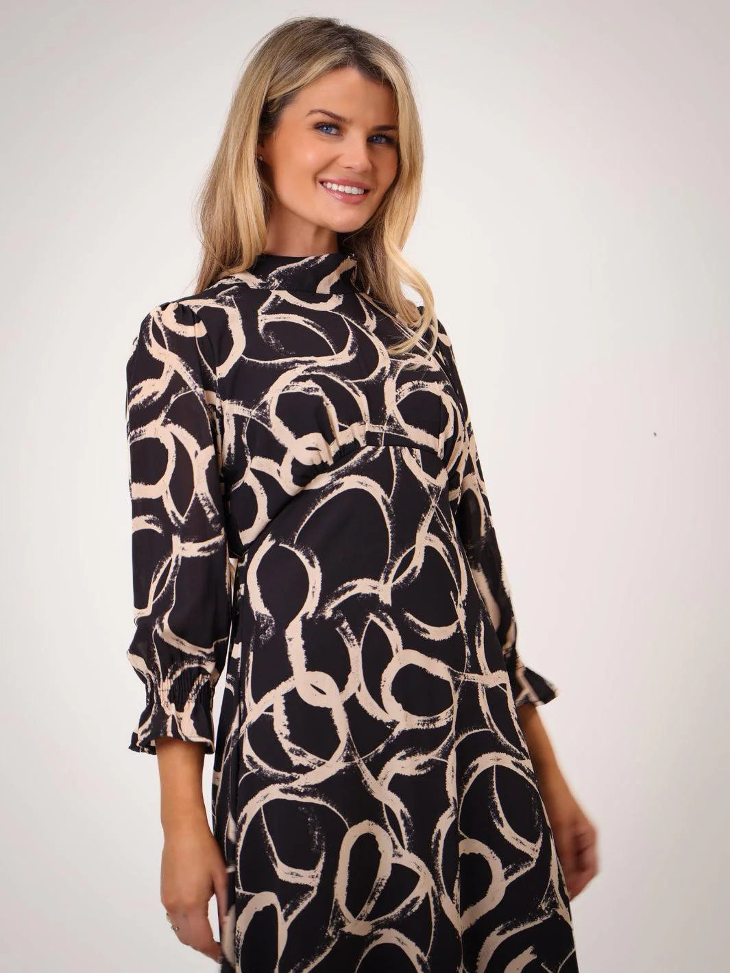Kate & Pippa Simona Black/Beige Dress