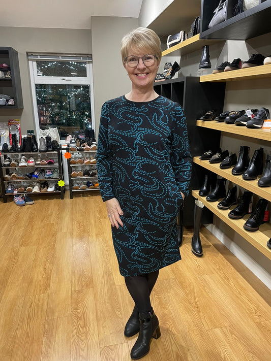 Pomodoro Aqua Tile Ponte Dress