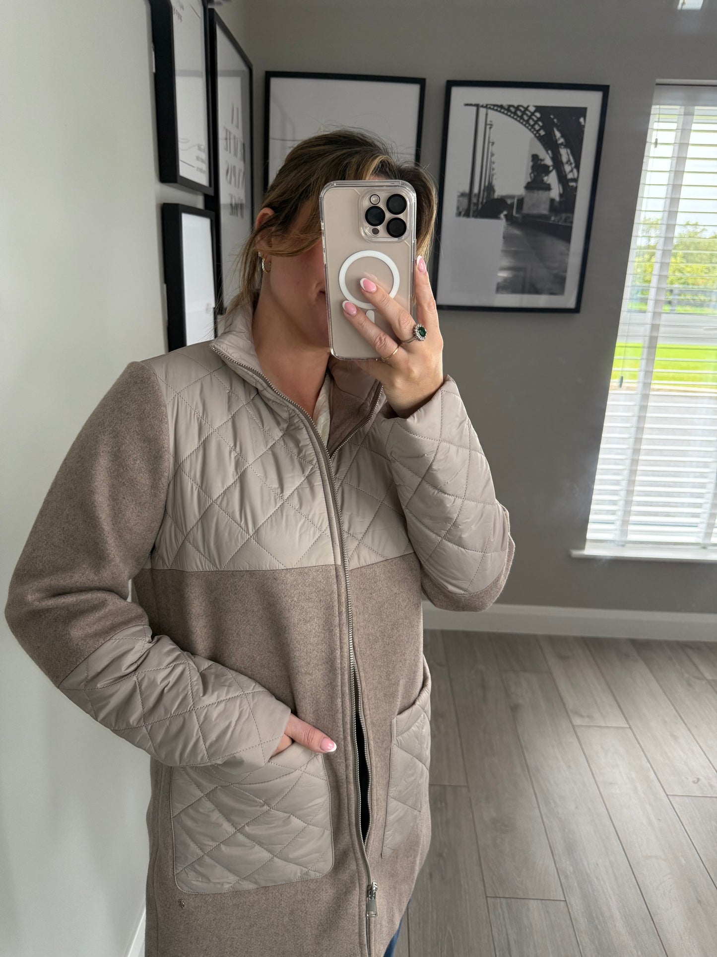 Stone/Taupe Quilt Coat