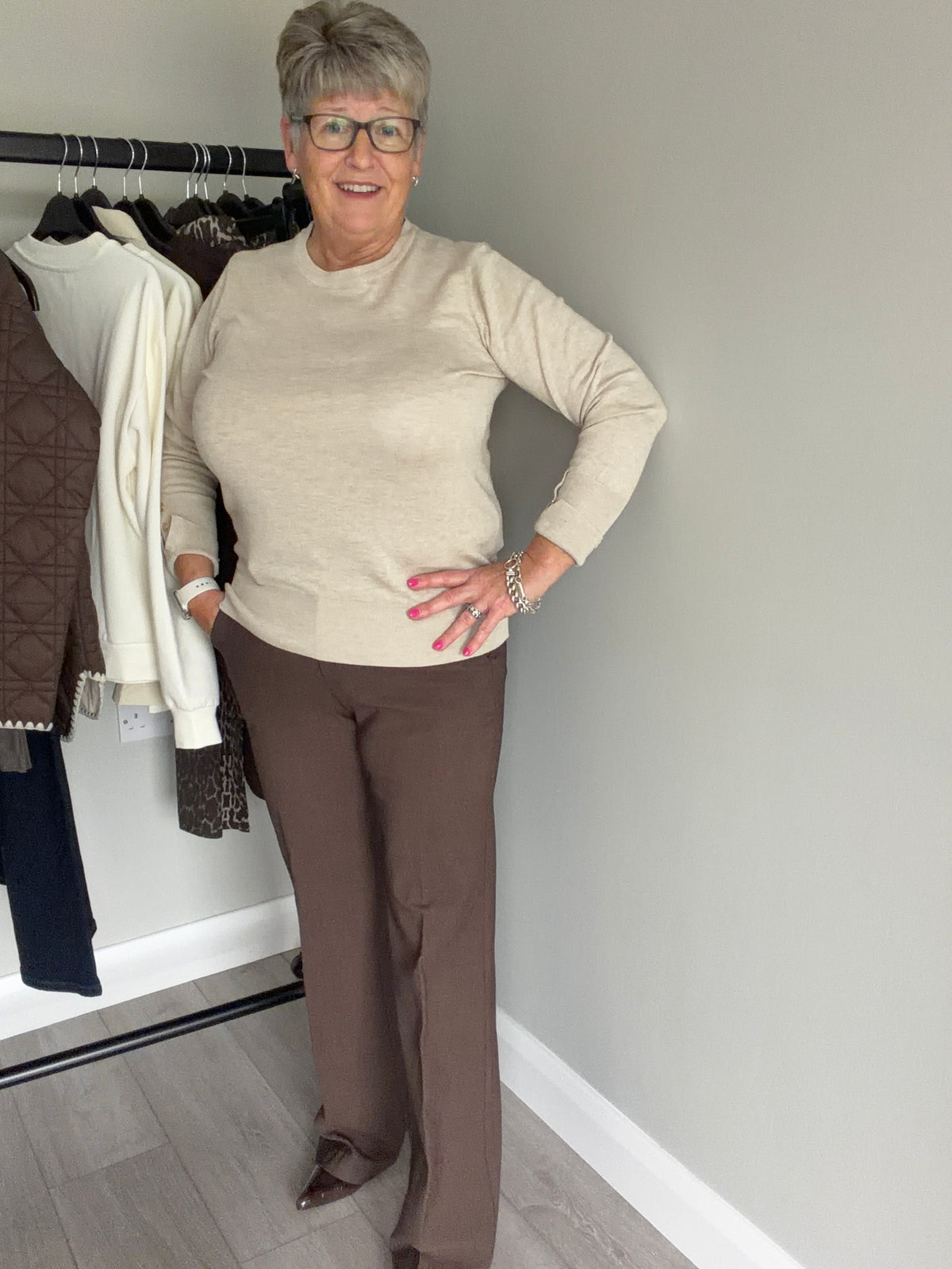 Freequent Mole/Taupe Trousers