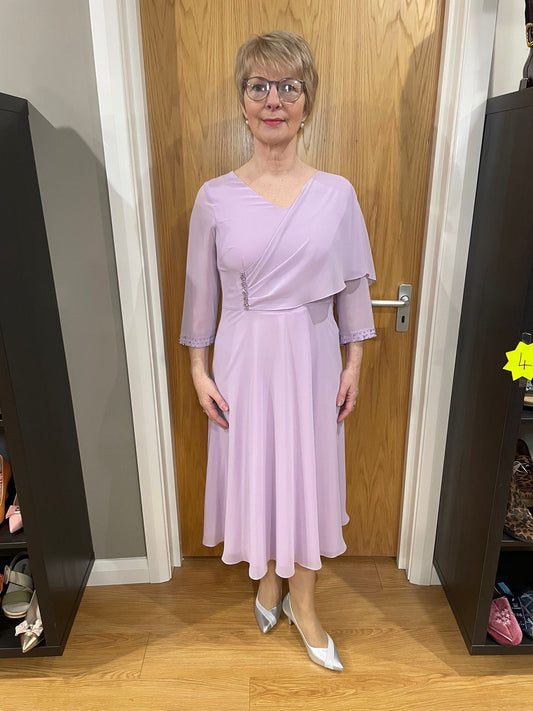 Lizabella Lilac Cape Dress