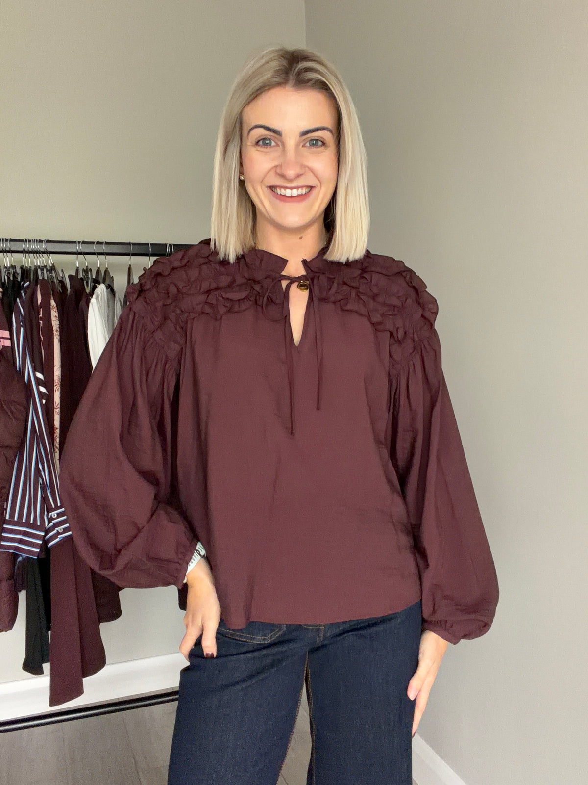 Kaffe KAnicole Fudge Flounce Blouse