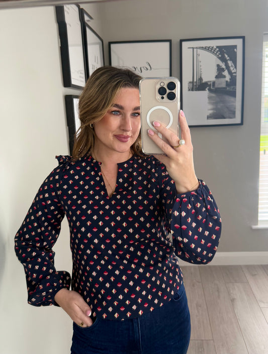 Rant & Rave Taya Navy Top