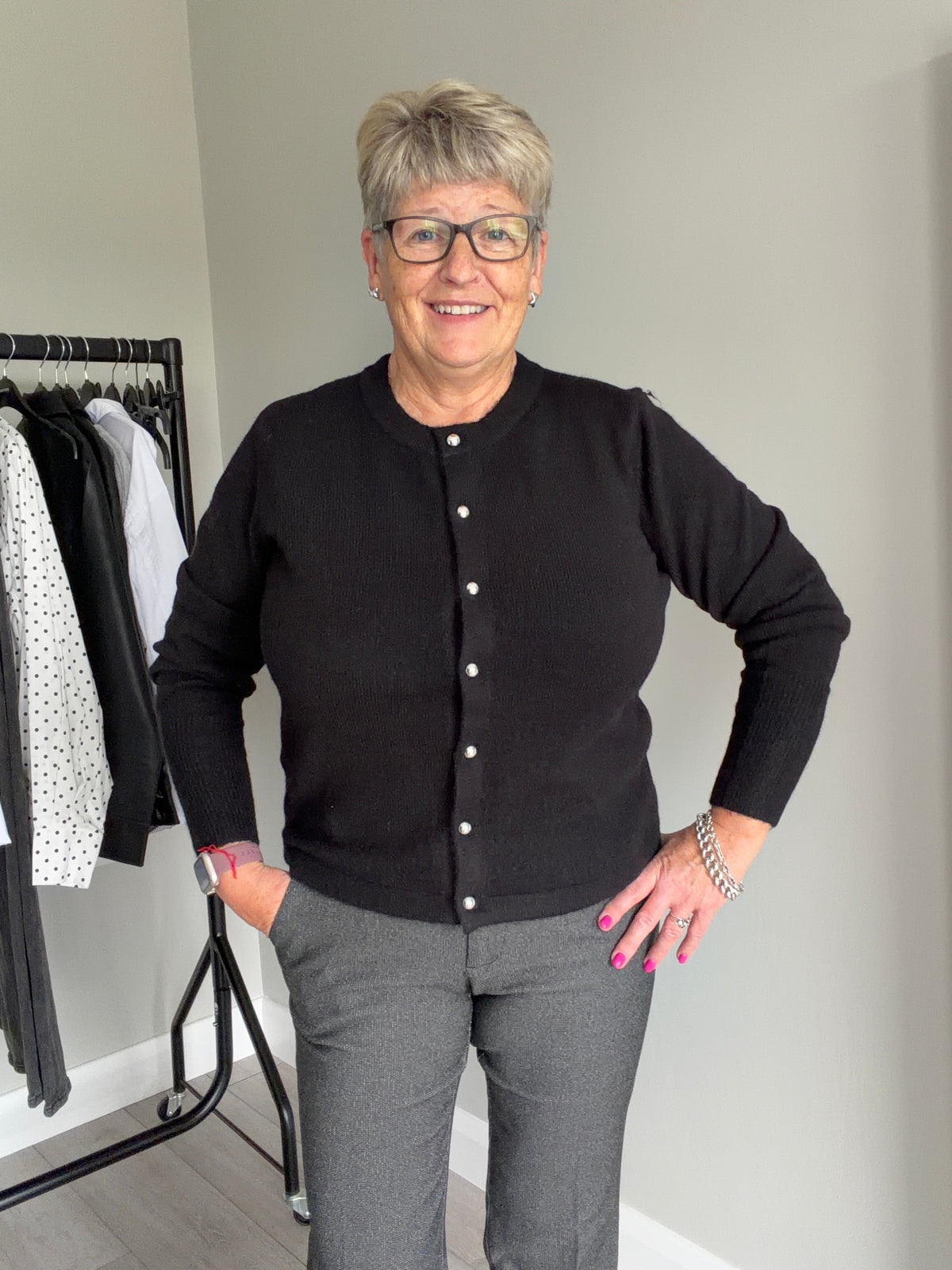Kaffe KAniel Black Knit Cardigan