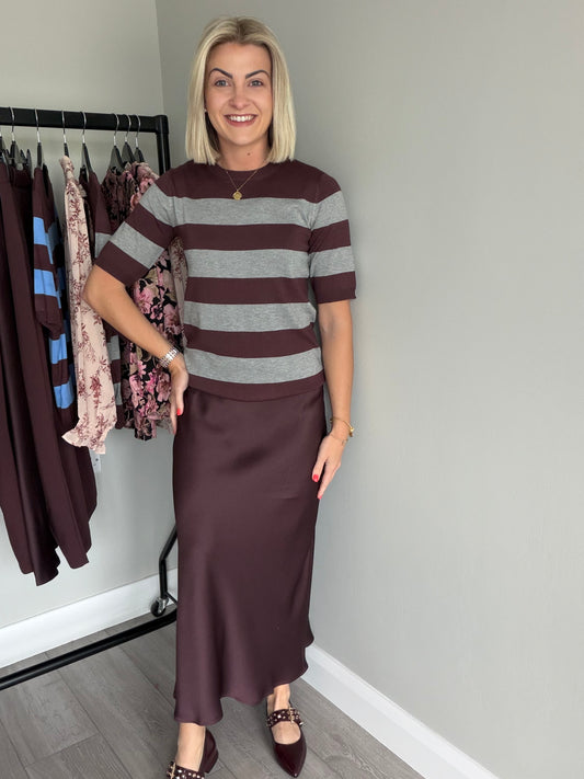 Kaffe KAlotte Fudge Satin Skirt