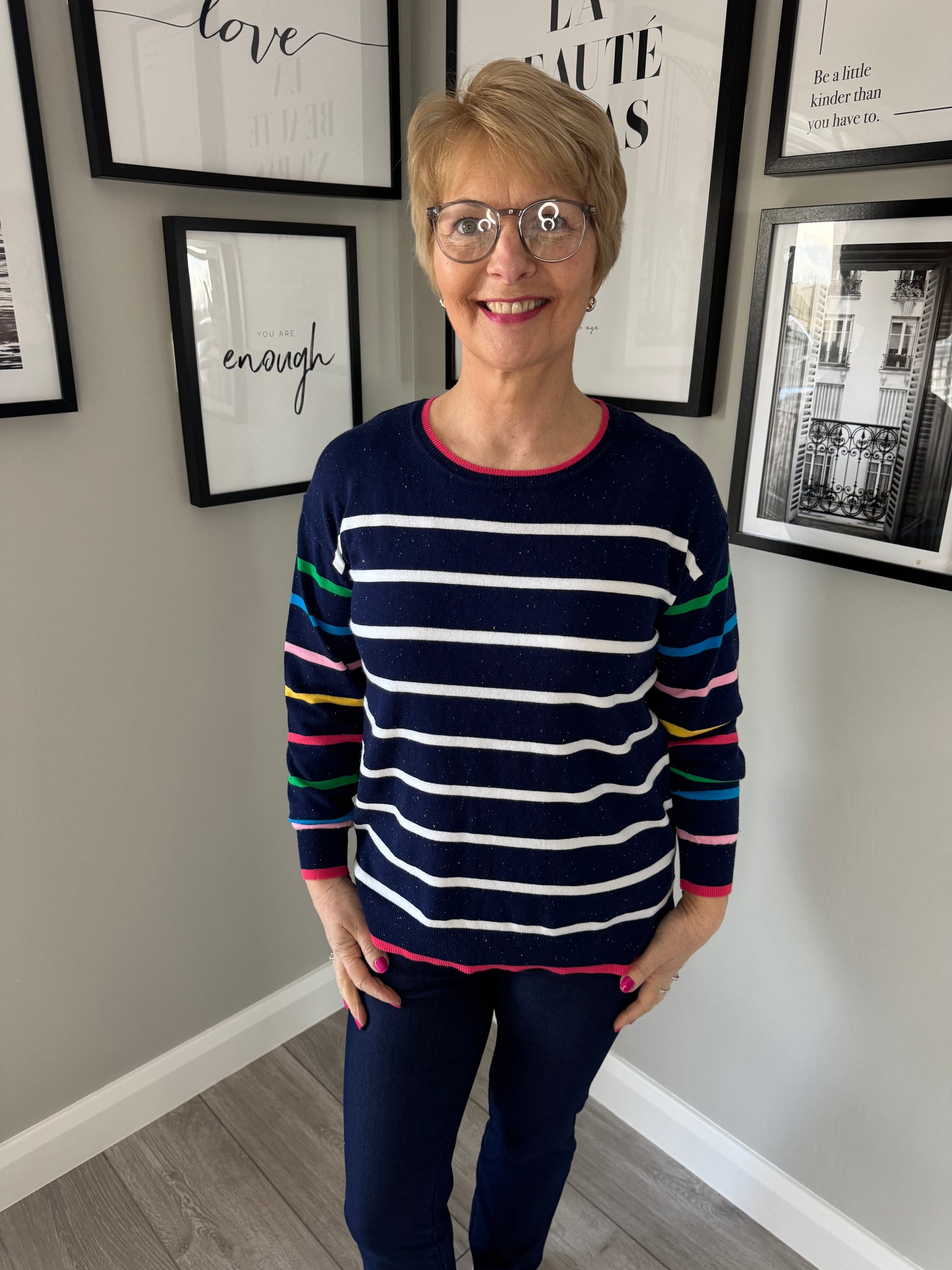 Mudflower Navy Stripe Jumper