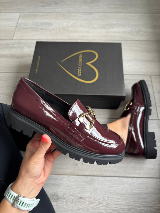 Marco Tozzi Bordeaux Patent Loafer