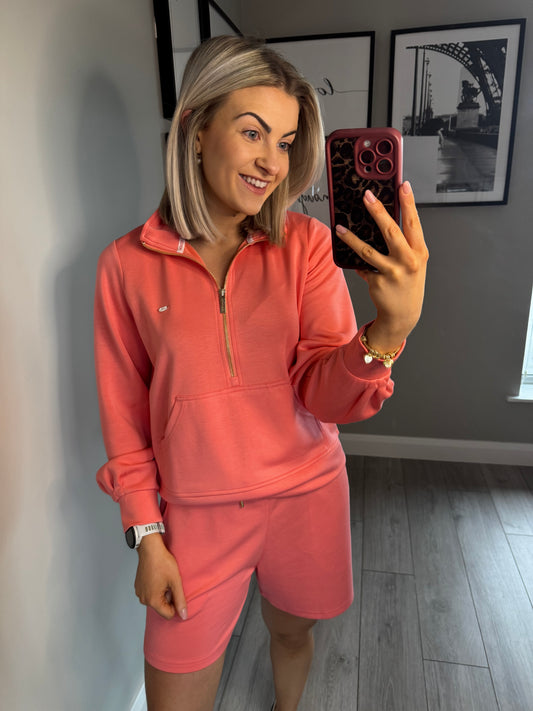 Relax & Renew Jane Coral Half Zip