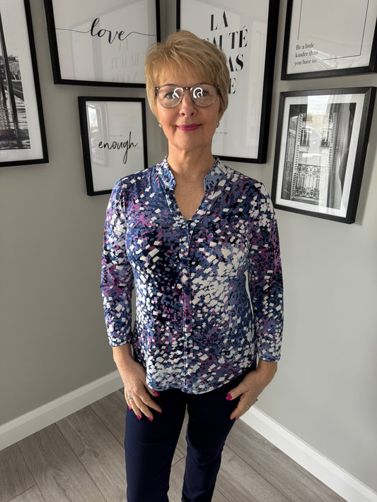 Claudia C Navy/Pink Blouse