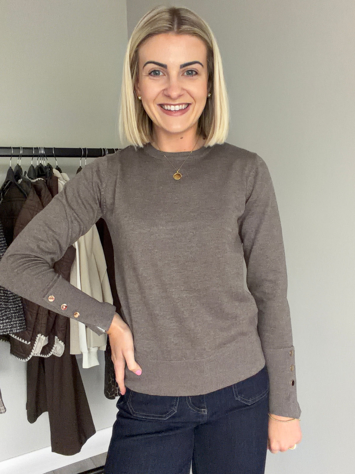 Freequent Morel Round Neck Pullover
