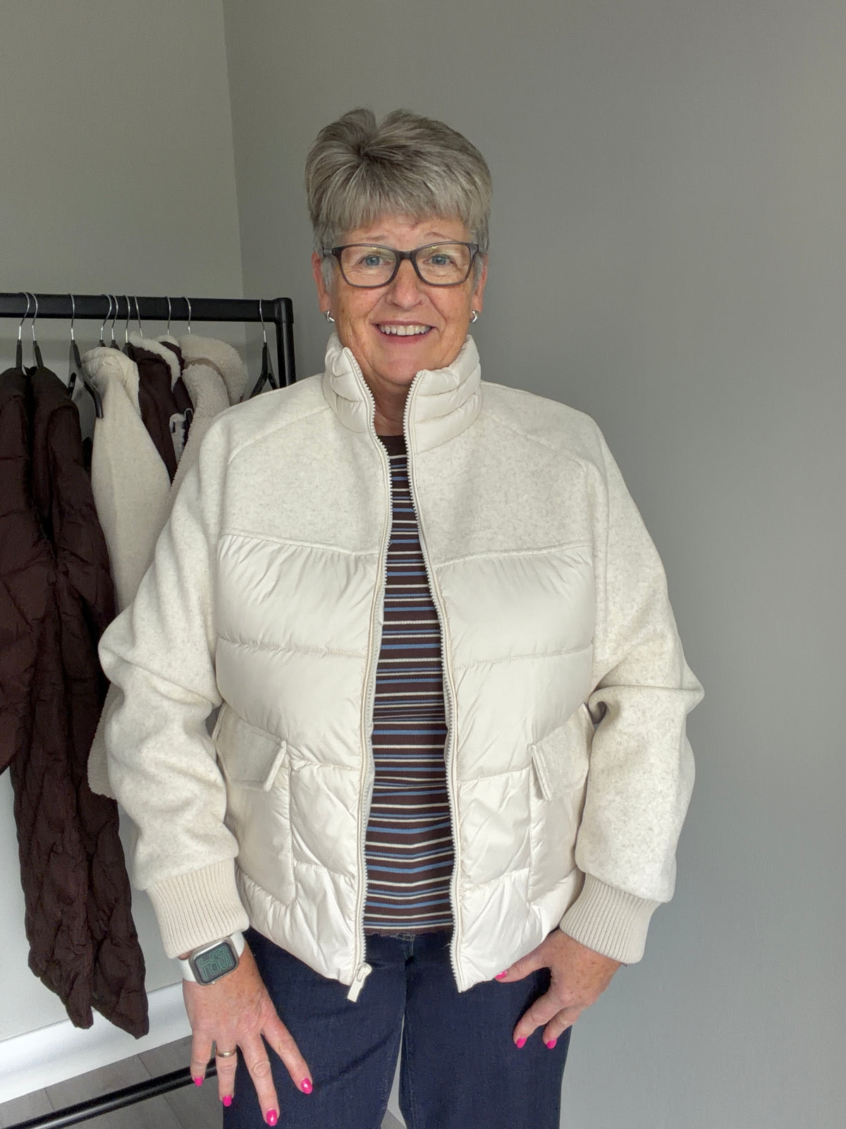 Cream Quilt/Felt Jacket