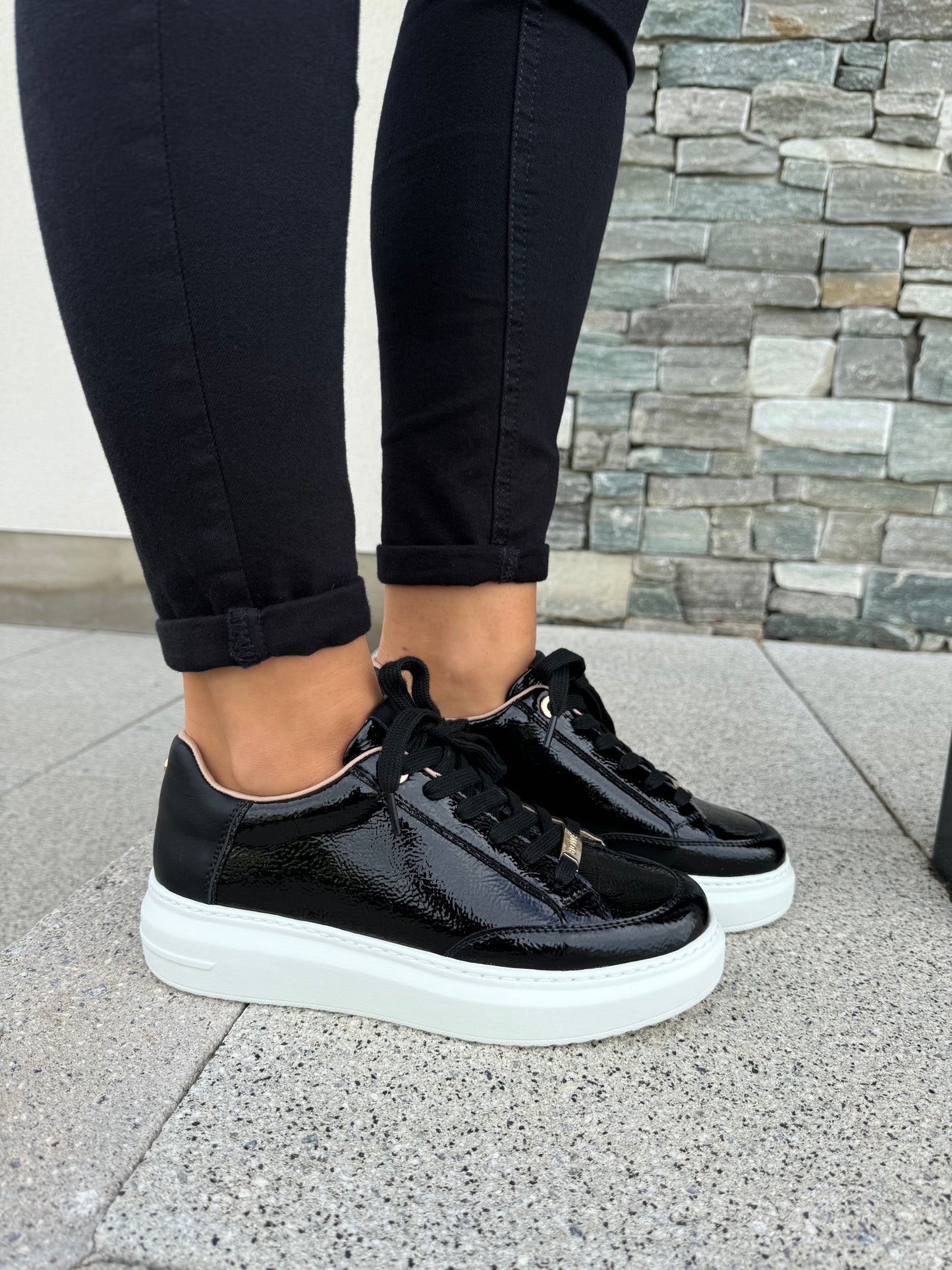 Tommy Bowe for Her Bouland Black Patent Trainer