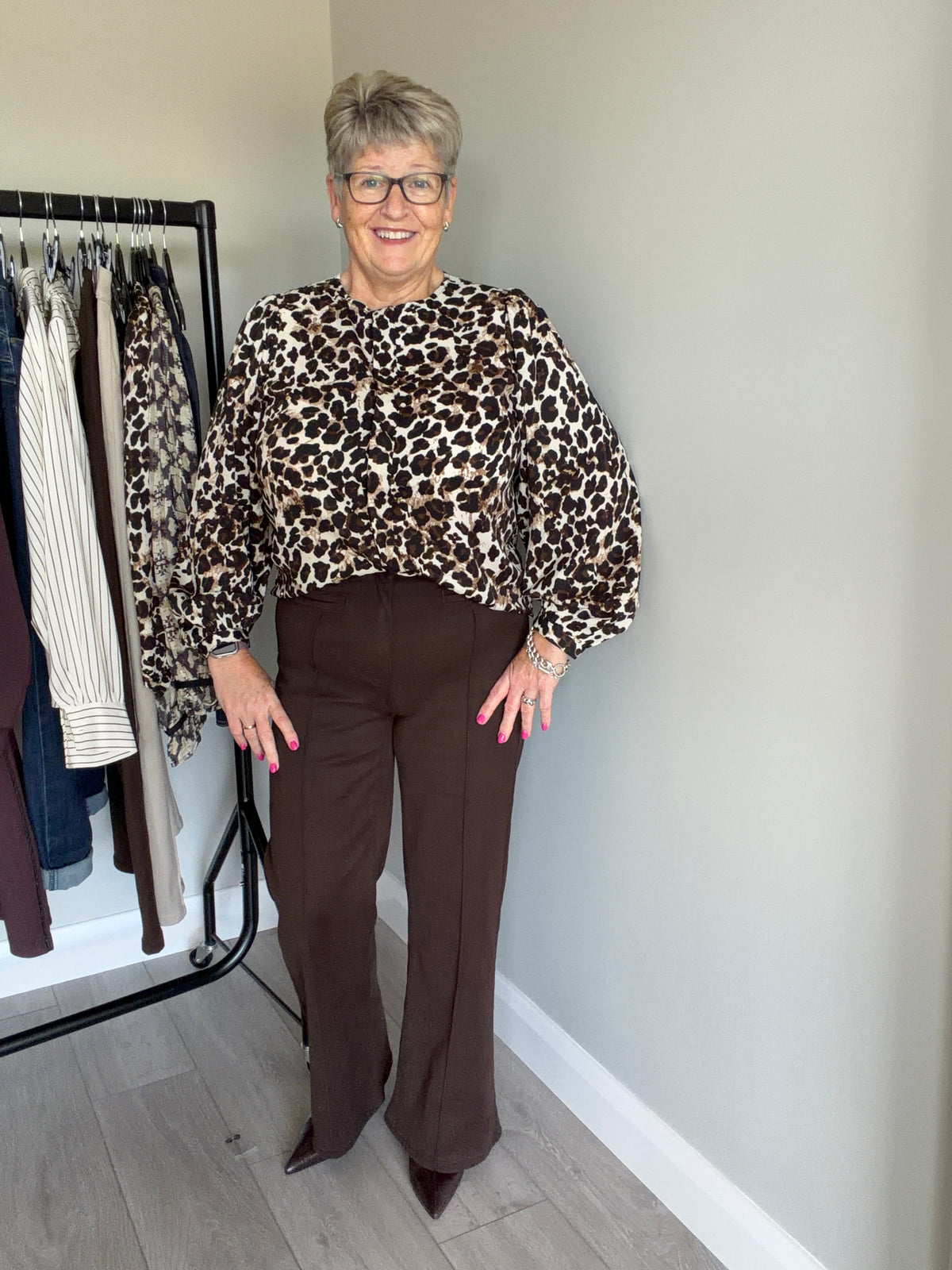 Rant & Rave Harriet Chocolate Pintuck Wide Leg