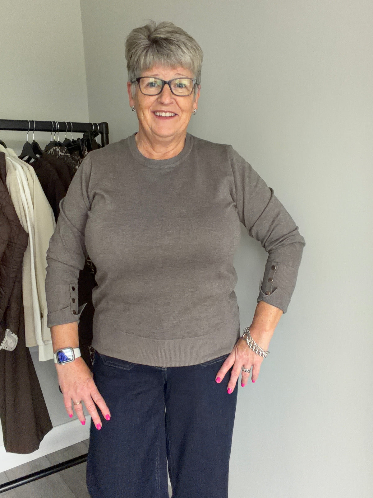 Freequent Morel Round Neck Pullover