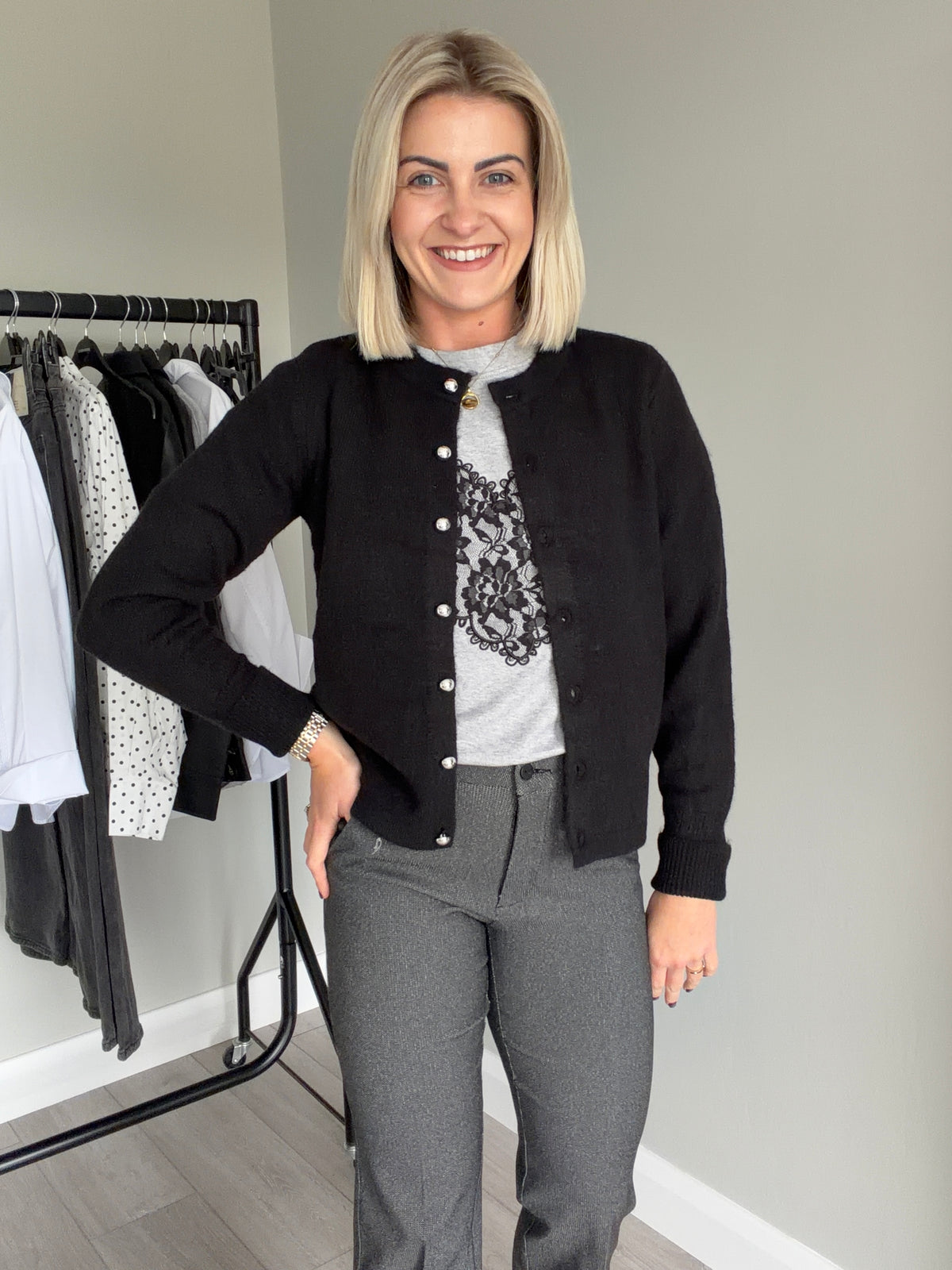 Kaffe KAniel Black Knit Cardigan