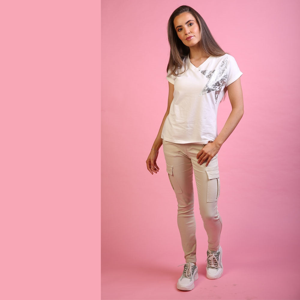 Relax & Renew Lily Cream Combat Trousers