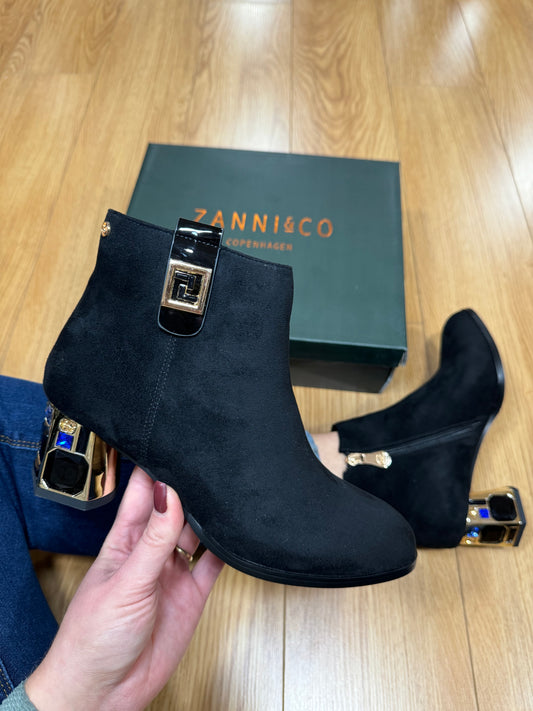 Zanni & Co Khan Black Embellished Heel Boot