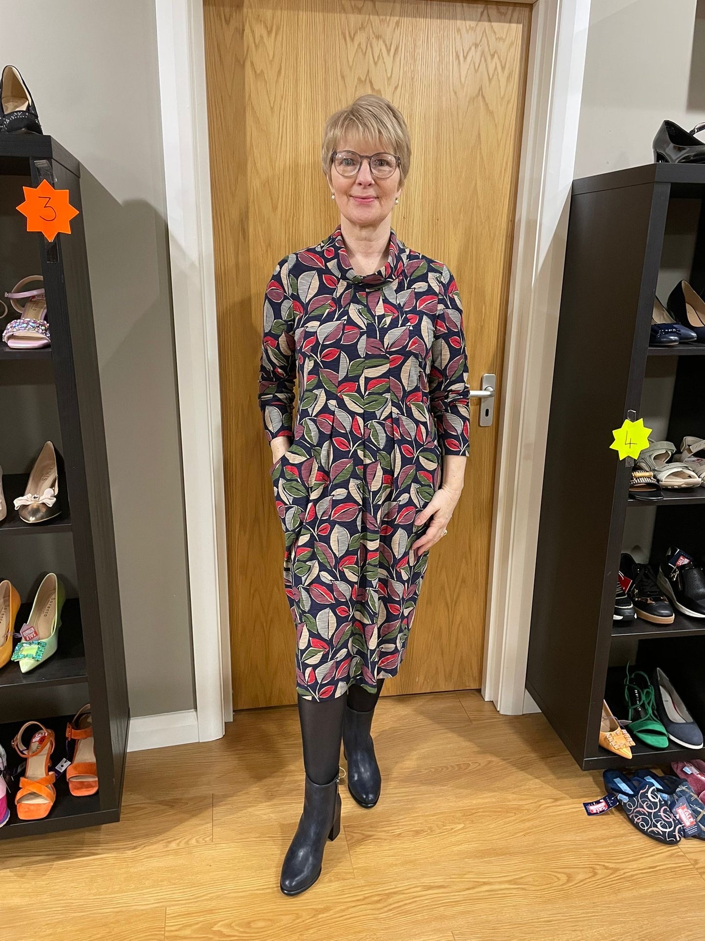 Adini Multi Leaf Print Dress