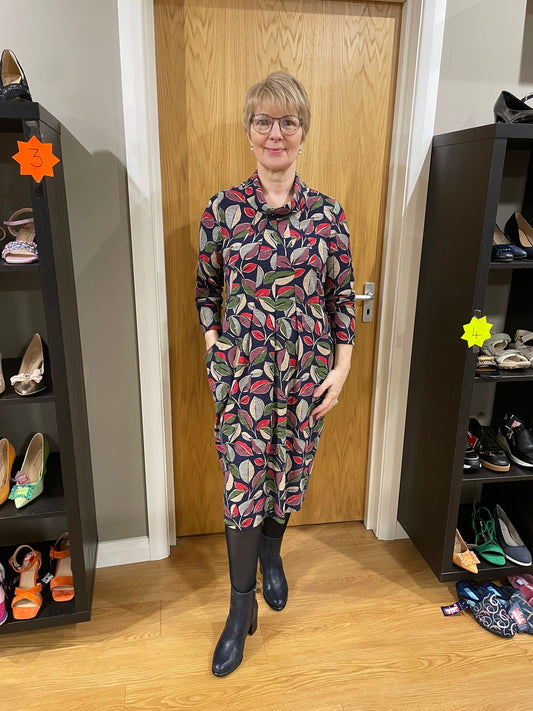 Adini Multi Leaf Print Dress