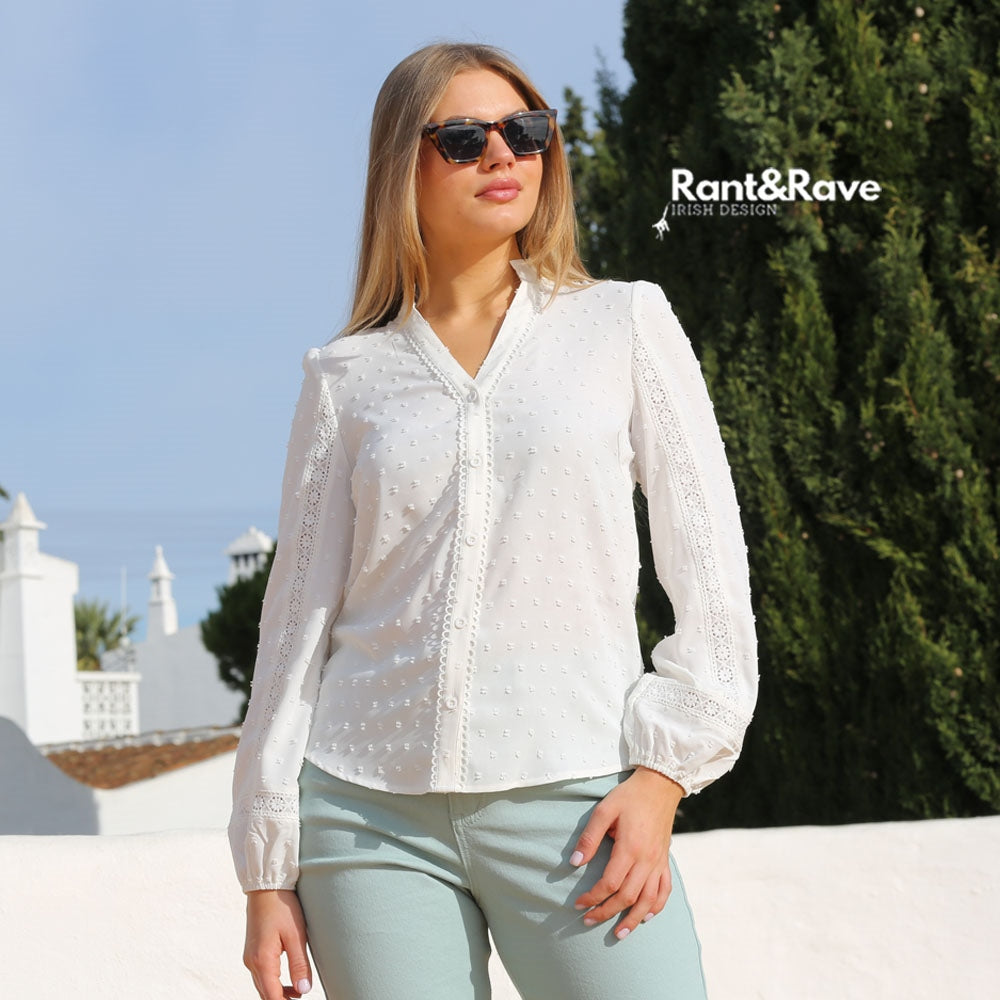 Rant & Rave Edna White Blouse